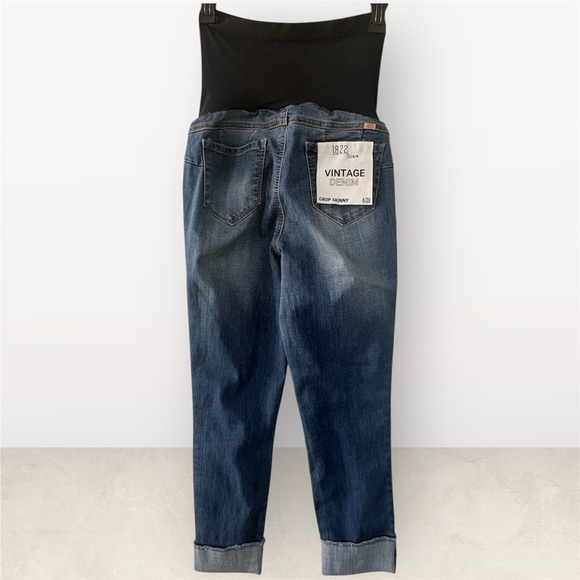 1822 Denim Black Waistband Blue Boyfriend Jeans - Picture 4 of 6